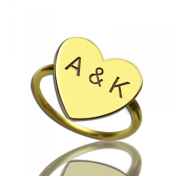 Personalised Engraved Sweetheart Ring with Double Initials - Handcrafted By Name My Rings™