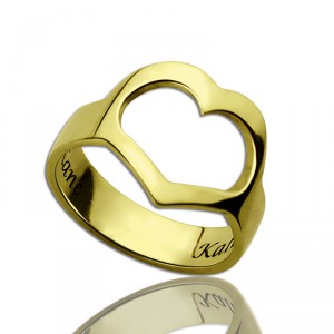 Personalised Custom Heart Couple's Promise Ring With Name - Handcrafted By Name My Rings™