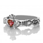 Personalised Ladies Claddagh Rings With Birthstone Name - Handcrafted By Name My Rings™