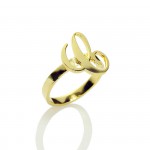 Personalised Carrie Initial Letter Ring - Handcrafted By Name My Rings™