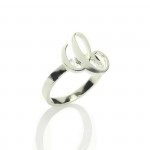 Personalised Carrie Initial Letter Ring - Handcrafted By Name My Rings™