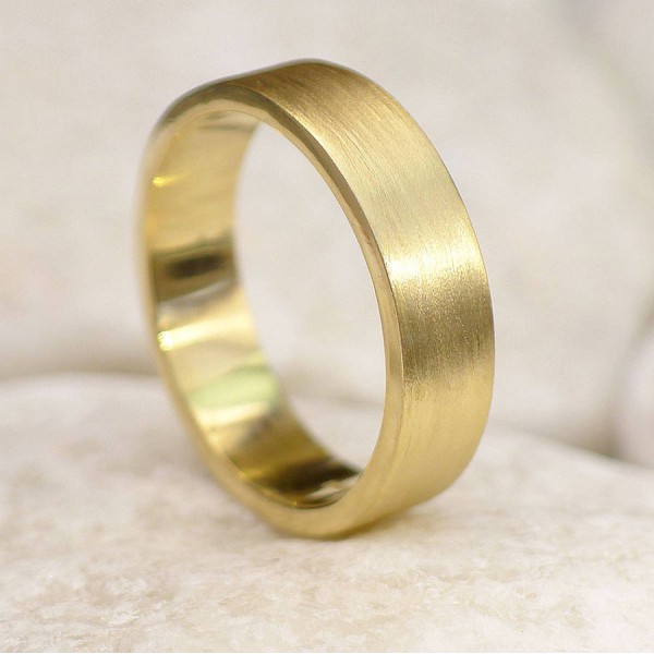 Personalised Mens Wedding Ring, Spun Silk Finish - Handcrafted By Name My Rings™