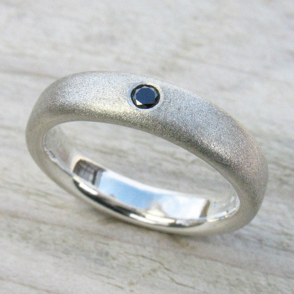 Personalised Mens Handmade Black Diamond Ring - Handcrafted By Name My Rings™