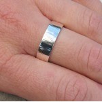 Personalised Hammered Ring With Tree Bark Finish - Handcrafted By Name My Rings™
