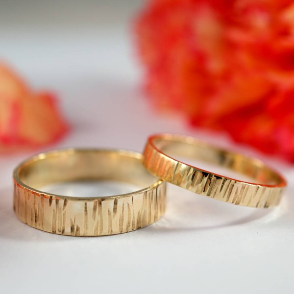 Personalised Bark Effect Rings - Handcrafted By Name My Rings™