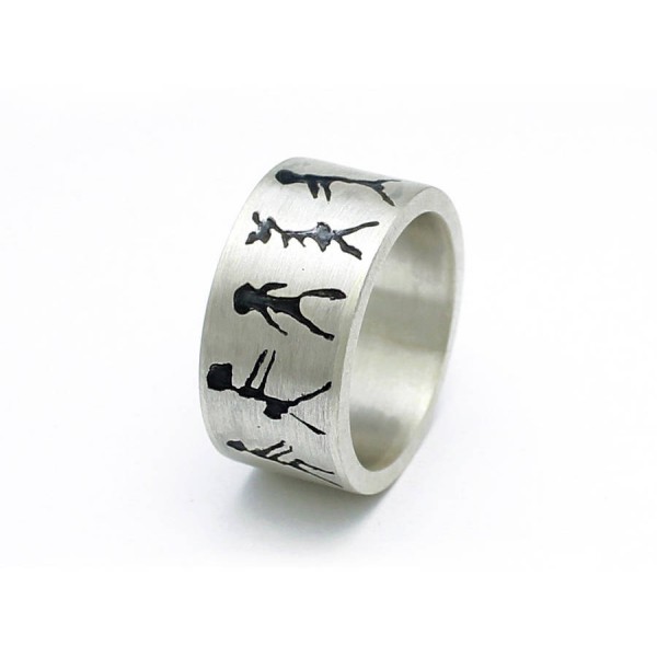 Personalised Capivara Cave Art Band Ring - Handcrafted By Name My Rings™