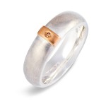 Personalised Cognac Diamond Linear Ring - Handcrafted By Name My Rings™