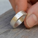 Personalised Textured Wedding Band In - Handcrafted By Name My Rings™