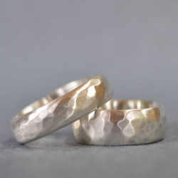 Personalised Handmade Wedding Ring With Hammered Finish - Handcrafted By Name My Rings™