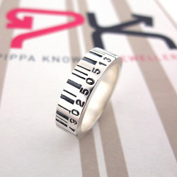 Personalised Medium Barcode Ring - Handcrafted By Name My Rings™