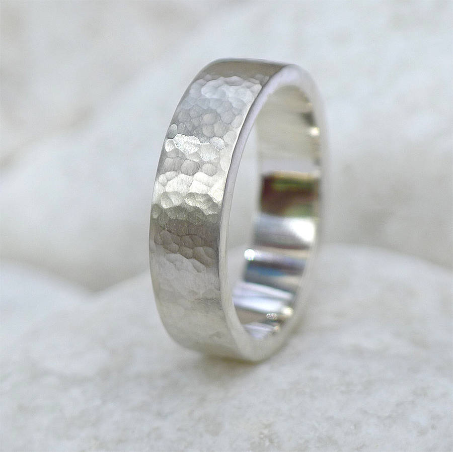 Personalised Mens Hammered Ring, Or - Handcrafted By Name My Rings™