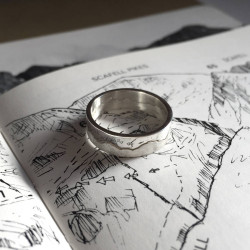 Personalised Mountain Landscape Skyline Ring - Handcrafted By Name My Rings™