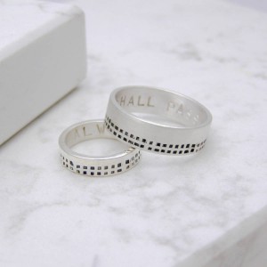 Personalised Personalised Cubes His And Hers Rings - Handcrafted By Name My Rings™